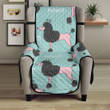 Poodle Dog Green Background Chair Cover Protector