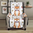 Shiba Inu Unicorn Costume Horn Colorful Tail Pattern Chair Cover Protector