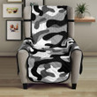 Black White Camo Camouflage Pattern Chair Cover Protector