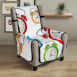 Colorful Clock Pattern Chair Cover Protector