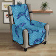 Sea Turtle Blue Tribal Pattern Chair Cover Protector