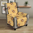 American Football Ball Pattern Yellow Background Chair Cover Protector
