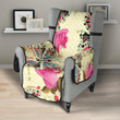 Butterfly Pink Rose Pattern Chair Cover Protector