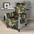 Dark Green Camo Camouflage Pattern Chair Cover Protector