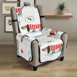 Cute Dachshund Bone Pattern Chair Cover Protector