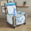 Watercolor Dolphin Pattern Chair Cover Protector