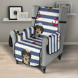 Dachshund Anchor Navy Blue Pattern Chair Cover Protector