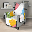 Colorful French Fries Pattern Chair Cover Protector