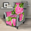 Pink Tulip Pattern Chair Cover Protector