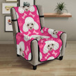 Poodle Pattern Pink Background Chair Cover Protector