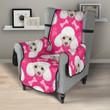Poodle Pattern Pink Background Chair Cover Protector