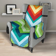 Rainbow Zigzag Chavron Pattern Chair Cover Protector