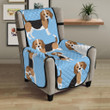 Beagle Dog Blue Background Pattern Chair Cover Protector