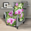 Orchid Leaves Pattern Chair Cover Protector