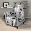 Black And White Llama Pattern Chair Cover Protector
