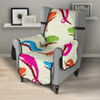 Colorful Chameleon Lizard Pattern Chair Cover Protector