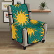 Sun Green Background Chair Cover Protector