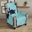 Sea Turtle With Blue Ocean Backgroud Chair Cover Protector