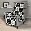 Anchor Black And White Patter Chair Cover Protector