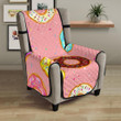 Donut Pattern Pink Background Chair Cover Protector