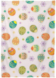Hand Drawn Purple Floral Colored Eggs Pattern Tablecloth Home Decor