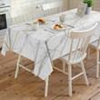 White Marble Pattern With Golden Glitter Tablecloth Home Decor