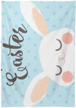 Happy Joyful Bunny On Spotted Blue Background Tablecloth Home Decor