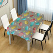 Egg Pattern And Bunny Grey Background Design Tablecloth Home Decor