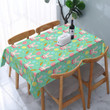 Happy Smiling Bunny Seamless Pattern Turquoise Theme Tablecloth Home Decor