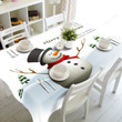 3D Tablecloth Christmas Cute Snowman Print Rectangular Textiles Home Decoration