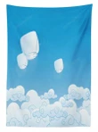 Lantern Floating Away In Sky 3d Printed Tablecloth Home Decoration
