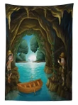 Young Explorers In A Cave 3d Printed Tablecloth Home Decoration