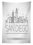 Typographic City Skyline 3d Printed Tablecloth Home Decoration