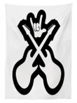 Guitars Hand Sign 3d Printed Tablecloth Home Decoration