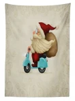Santa On Motorcycle 3d Printed Tablecloth Home Decoration