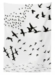 Monochrome Flying Birds 3d Printed Tablecloth Home Decoration