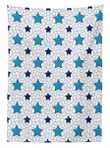Blue Toned Cartoon Motifs 3d Printed Tablecloth Home Decoration