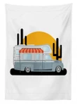 Cartoon Camper Trailer Sunset 3d Printed Tablecloth Home Decoration