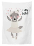 Ballerina Wolf In A Tutu 3d Printed Tablecloth Home Decoration