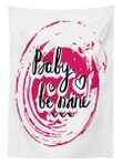 Vortex Baby Be Mine Wording 3d Printed Tablecloth Home Decoration