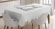 Hand Drawn Typography 3d Printed Tablecloth Home Decoration