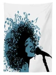 Singer Afro Music Note Hair 3d Printed Tablecloth Home Decoration