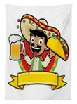 Man With A Beer And Taco 3d Printed Tablecloth Home Decoration