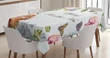 Rabbits Orchid Flowers 3d Printed Tablecloth Home Decoration
