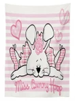 Miss Bunny Hoop Love 3d Printed Tablecloth Home Decoration