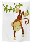 Cartoon Monkey On Liana 3d Printed Tablecloth Home Decoration