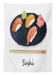 Sushi Text And Japan Plate 3d Printed Tablecloth Home Decoration