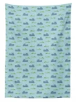 Hippo Crocodile In Water 3d Printed Tablecloth Home Decoration