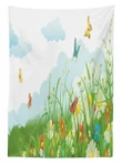 Clouds With Spring Meadow 3d Printed Tablecloth Home Decoration