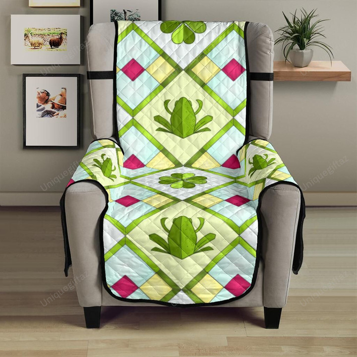 Frog Clover Leaves Pattern Chair Cover Protector